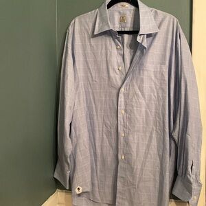 Peter Millar blue/white button down 100% cotton - 17.5 (large) like new
